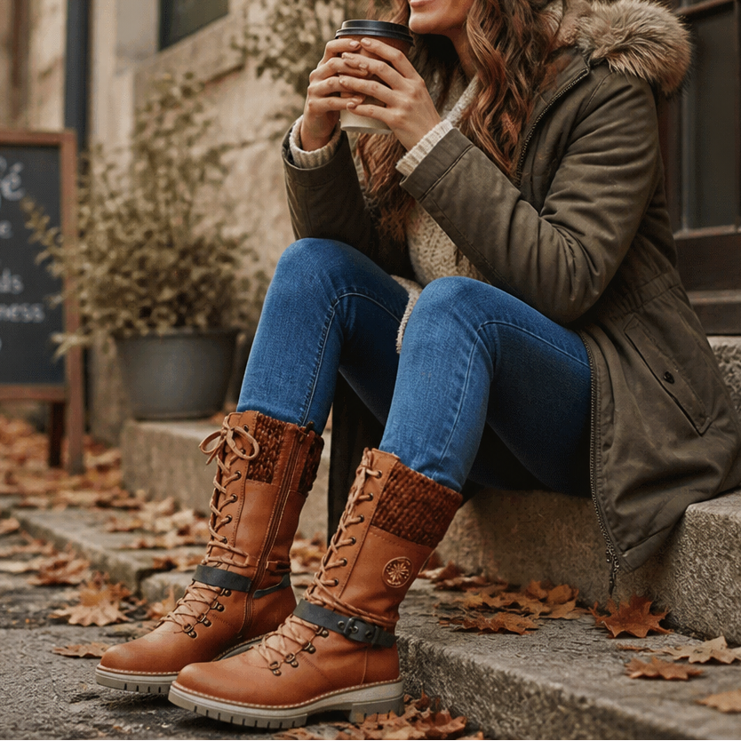 Cozette | Knit-Shaft Wide-Foot Winter Boots
