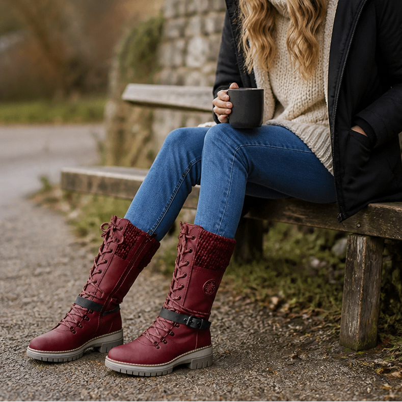 Cozette | Knit-Shaft Wide-Foot Winter Boots