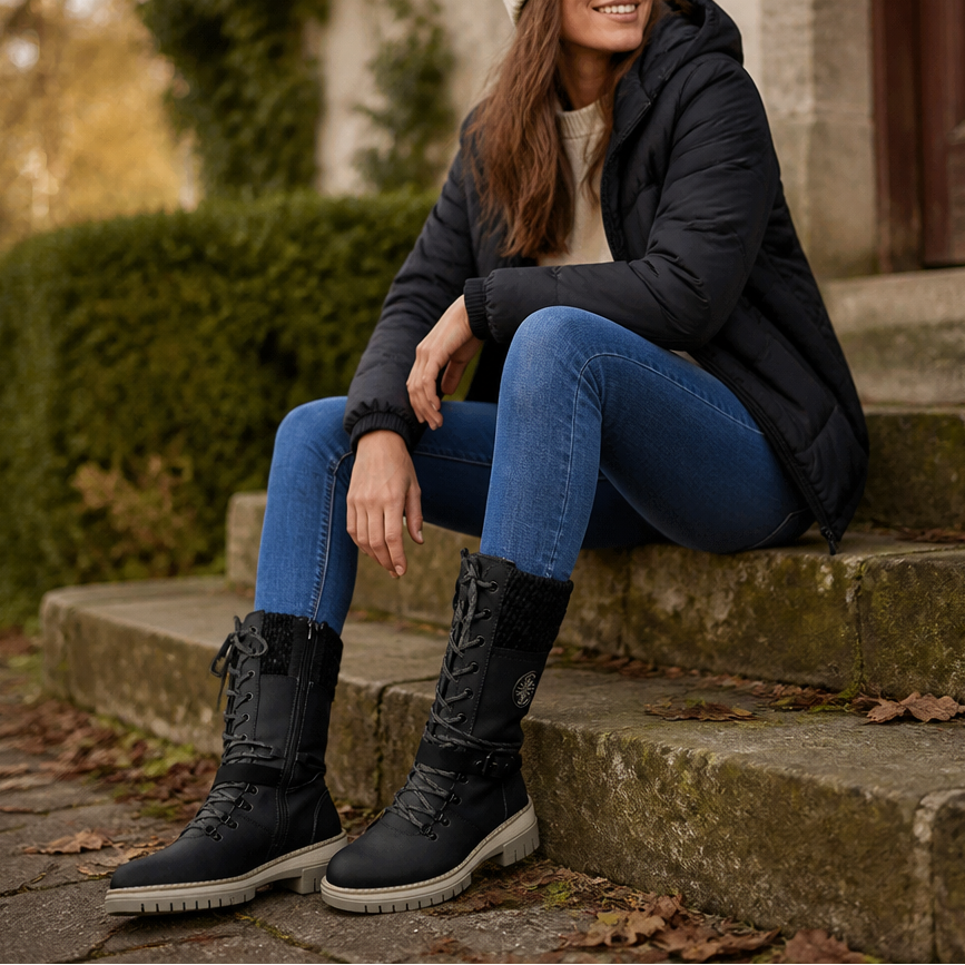 Cozette | Knit-Shaft Wide-Foot Winter Boots