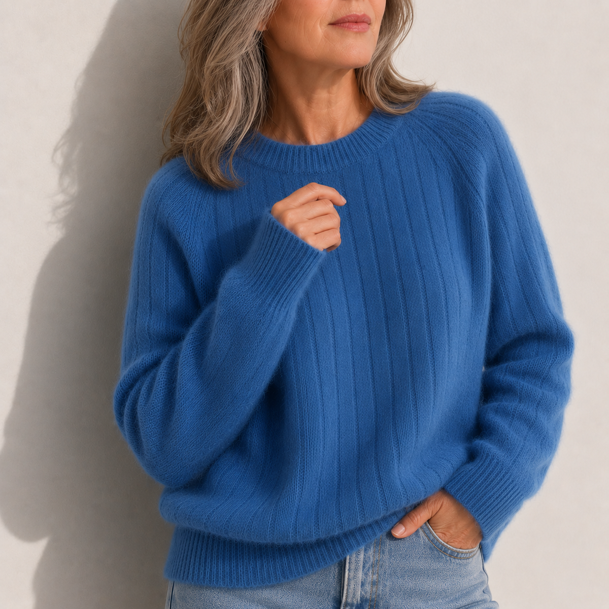 Mila | Women's Solid Color Fluffy Sweater