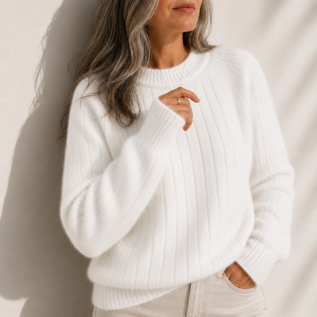 Mila | Women's Solid Color Fluffy Sweater