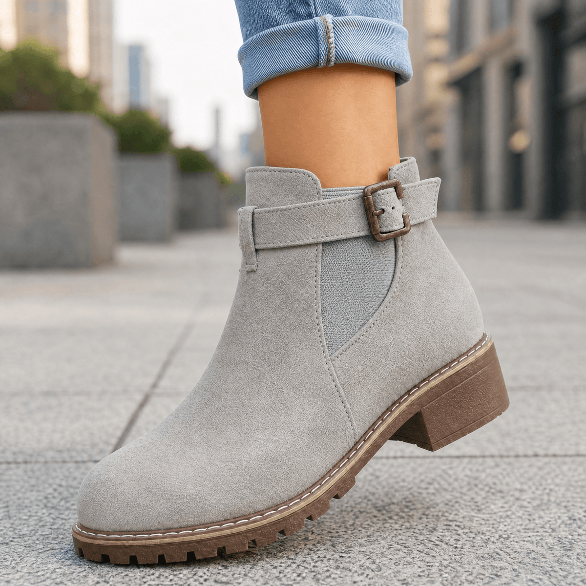 Solace | Slip On Low Heel Ankle Boots for Women