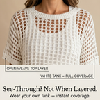 Solenya | Women's Breezy Open-Knit Summer Top
