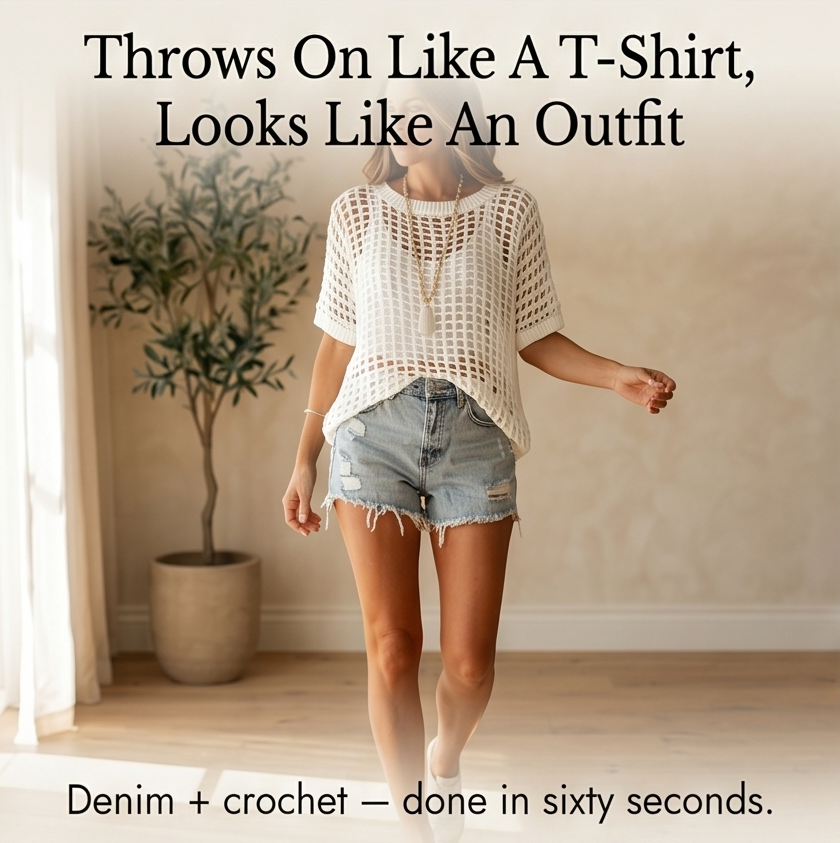 Solenya | Women's Breezy Open-Knit Summer Top