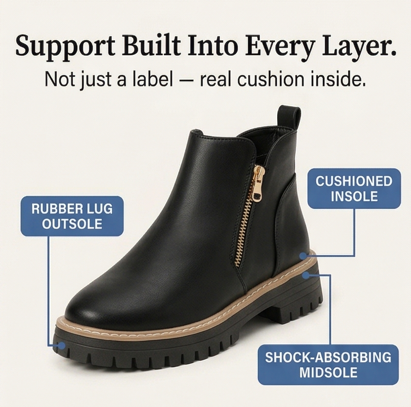Strida | Women's Cushioned Platform Ankle Boots