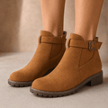 Stridella | Women's Suede-Look Buckle Ankle Booties