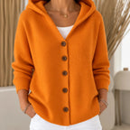 Teri | Button-Front Hooded Cardigan