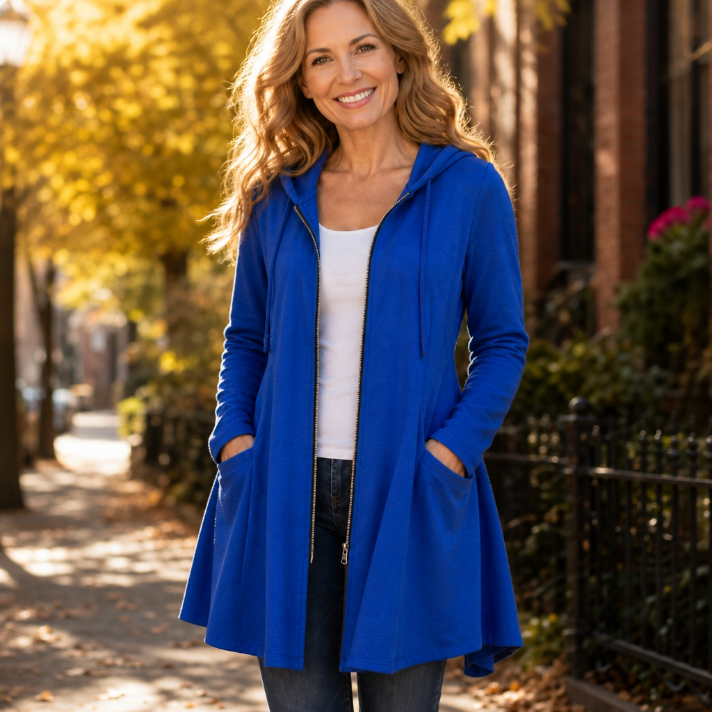 Wrapella | Hooded Longline Full-Zip Jacket