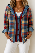 Havelyn | Denim-Trim Hooded Knit Cardigan