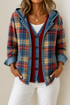 Havelyn | Denim-Trim Hooded Knit Cardigan