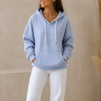 Stripeday | Striped Drawstring Hooded Kangaroo Pocket Hoodie