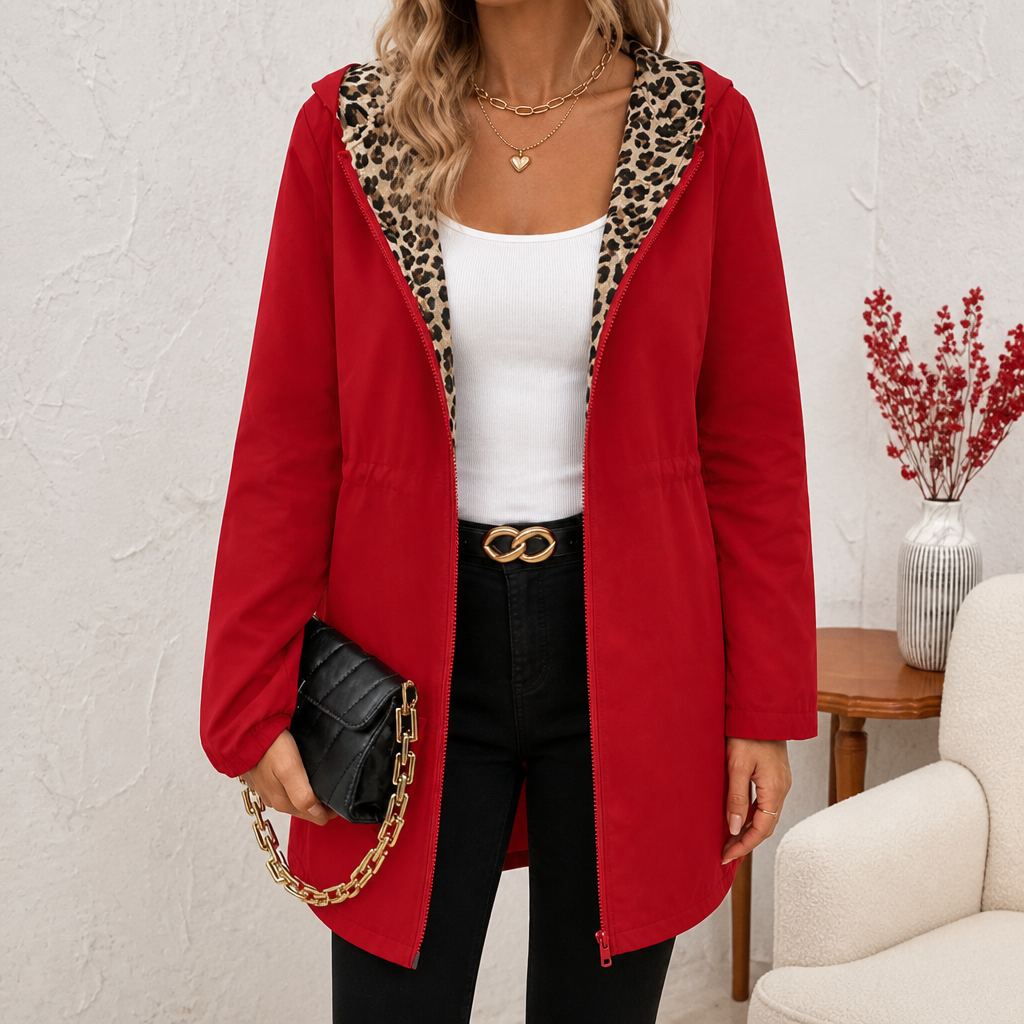Wearbells | Reversible Leopard Print Hooded Coat