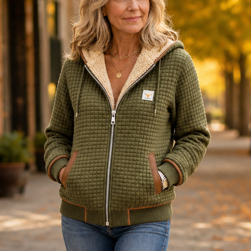 Hearthline | Waffle-Quilted Hooded Jacket