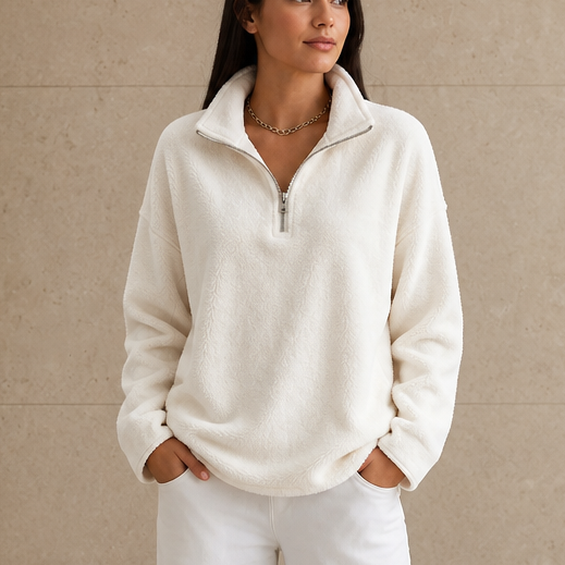 Cozyline | Dropped-Shoulder Quarter-Zip Sweatshirt