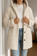 Wealbella | Cable-Knit Hooded Longline Coat