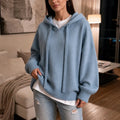 Easewell | Dropped-Shoulder Knit Hoodie