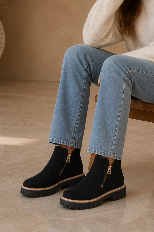 Stepwell | Square-Heel Cushioned Ankle Boots