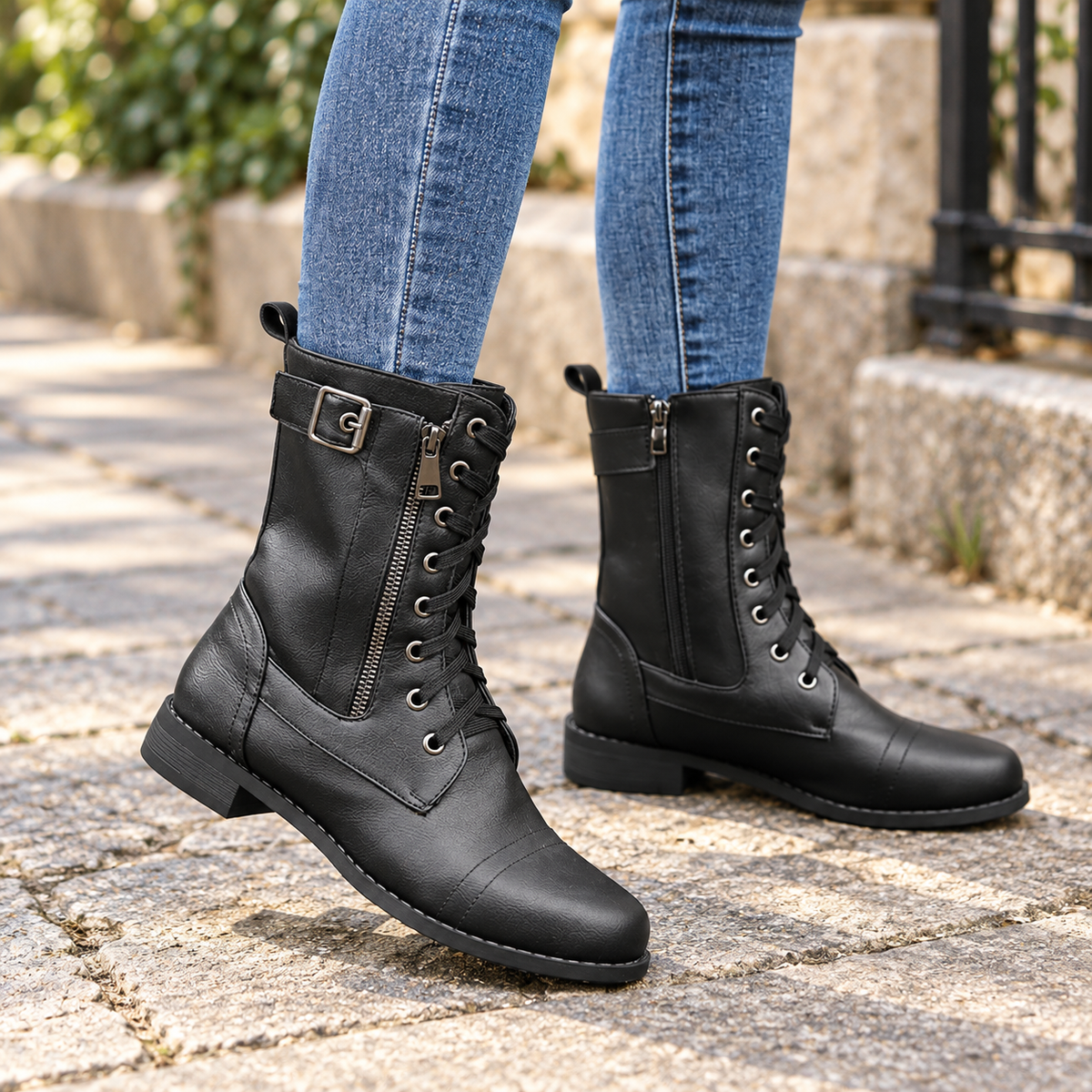 Amarah | Lace-Up Side-Zip Ankle Boots