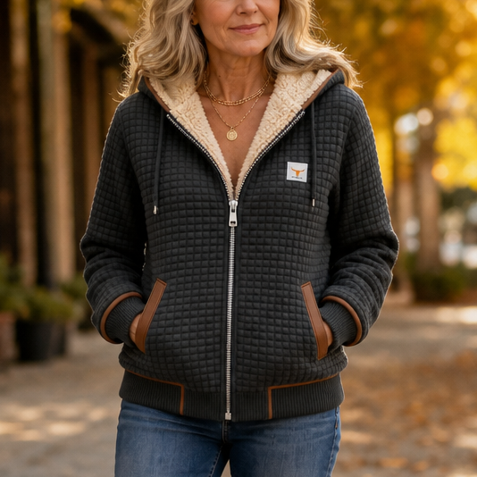 Hearthline | Waffle-Quilted Hooded Jacket