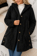 Wealbella | Cable-Knit Hooded Longline Coat