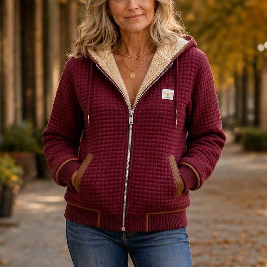 Hearthline | Waffle-Quilted Hooded Jacket