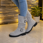 Slouchelle | Ribbed Cuff Slouch Mid-Calf Boots