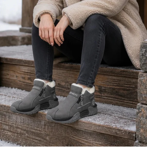 Frostelle | Fleece-Lined Zip Ankle Winter Boots