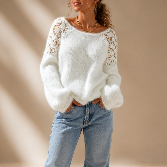 Wernbella | Lace-Knit Look Sweater That Looks Elevated, Not Plain