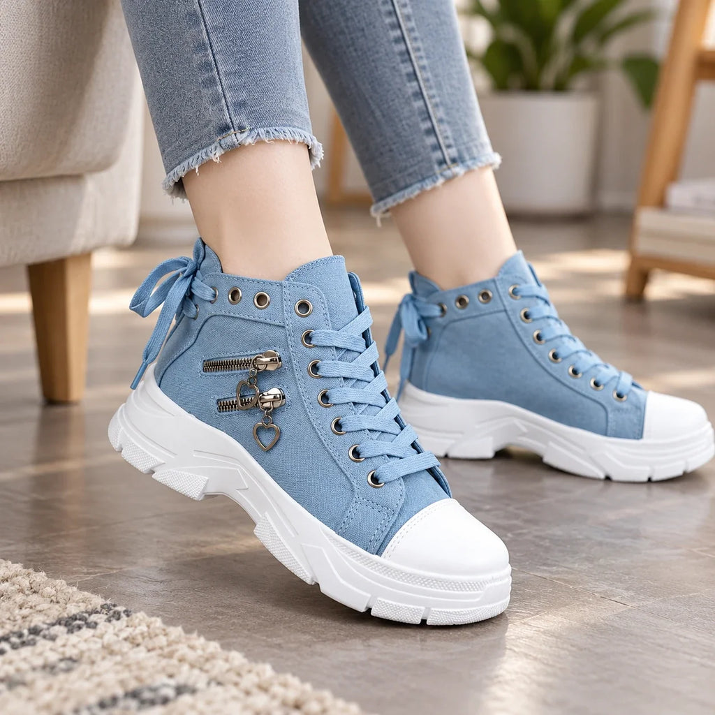 Breezara | Lace-Up Platform Sneaker Boots