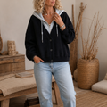 Layerelle | Color-Block Faux-Layer V-Neck Hoodie