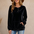 Veloura | Velour Henley Pocket Hoodie