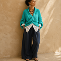 Crossovera | Chunky Knit Crossover V-Neck Sweater