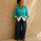 Crossovera | Chunky Knit Crossover V-Neck Sweater