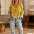 Vivelyn | Color-Block V-Neck Knit Cardigan