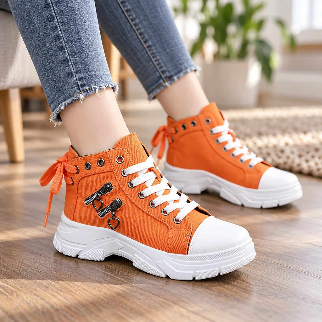 Breezara | Lace-Up Platform Sneaker Boots