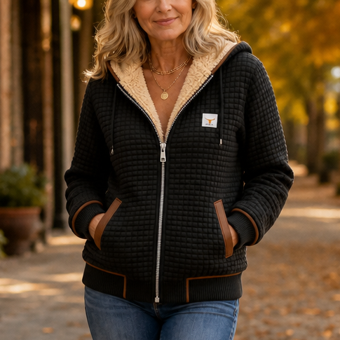 Hearthline | Waffle-Quilted Hooded Jacket