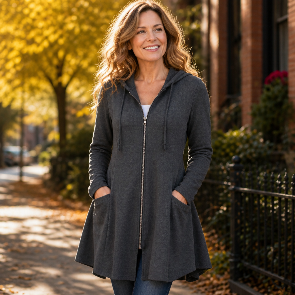 Wrapella | Hooded Longline Full-Zip Jacket