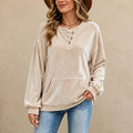Veloura | Velour Henley Pocket Hoodie