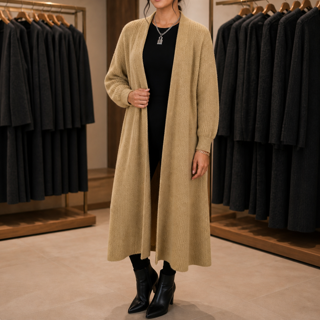 Ribbella | Ribbed Knit Longline Cardigan