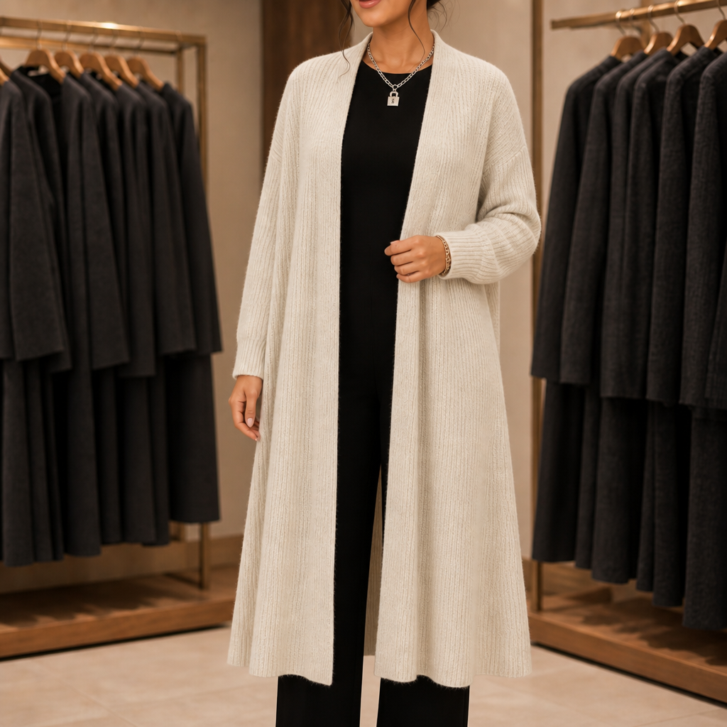 Ribbella | Ribbed Knit Longline Cardigan