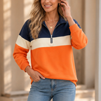 Wearbelda | Color-Block Quarter-Zip Pullover