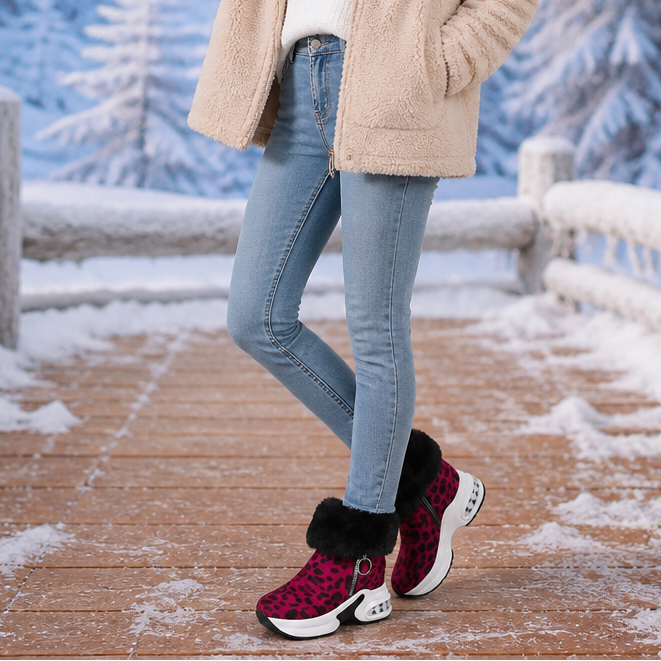CozyLift | Plush-Cuff Zip-Up Ankle Boots