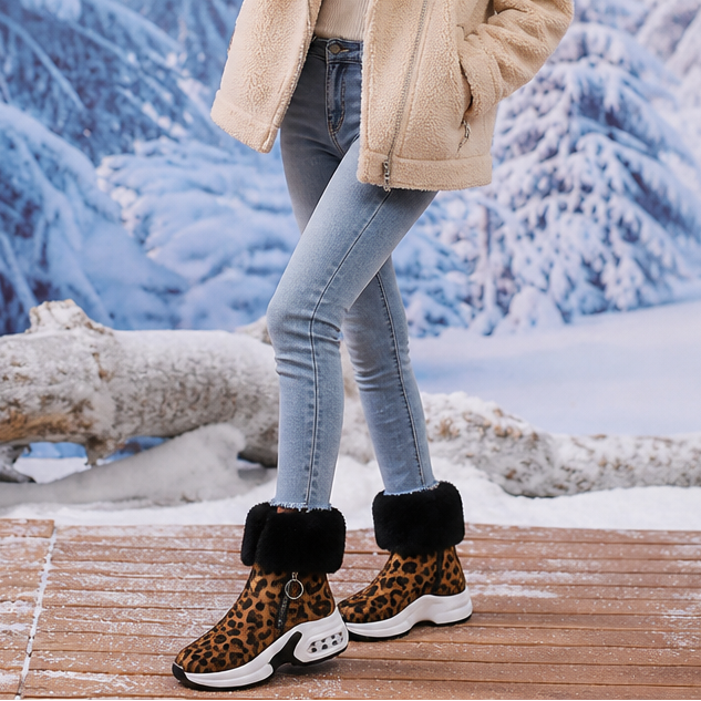 CozyLift | Plush-Cuff Zip-Up Ankle Boots