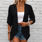 Solelle | Eyelet Waterfall Open-Front Cardigan for Women