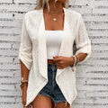 Solelle | Eyelet Waterfall Open-Front Cardigan for Women