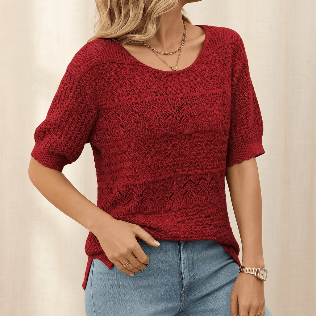 Wovelle | Women's Textured Knit Top for Warm Days